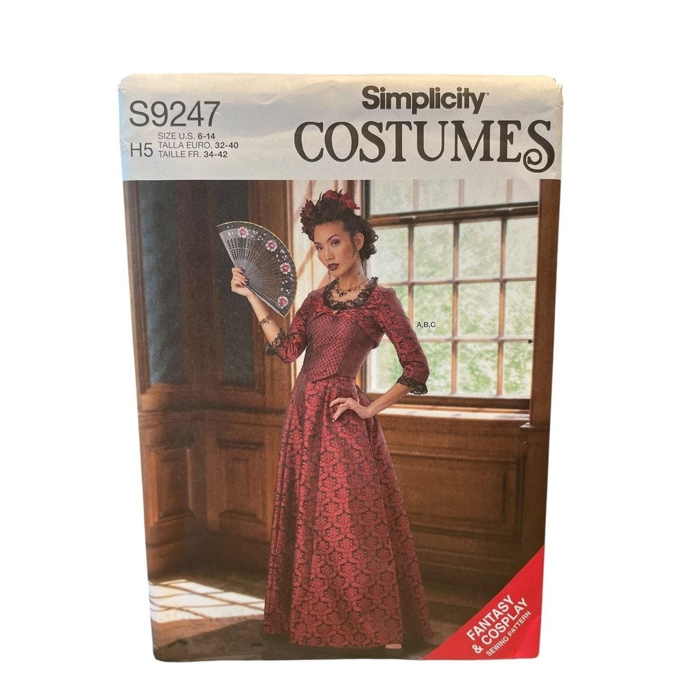 Simplicity S9247 Costume Misses Bolero Corset Skirt Size 6-14